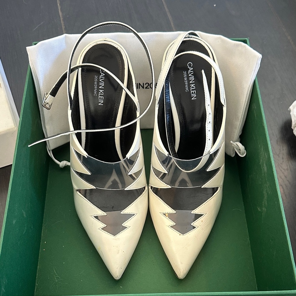 Calvin Klein 205W39NYC Patent Leather Slingback Pumps